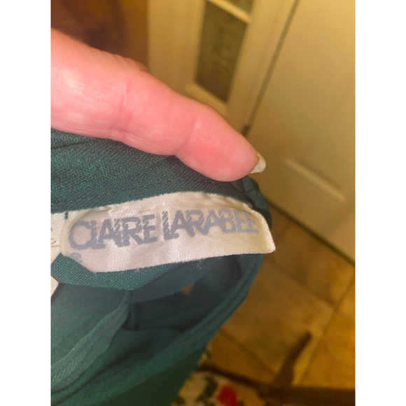 Women's vintage Claire LaRabe Green Floral Maxi Dress Size M - Picture 2 of 6